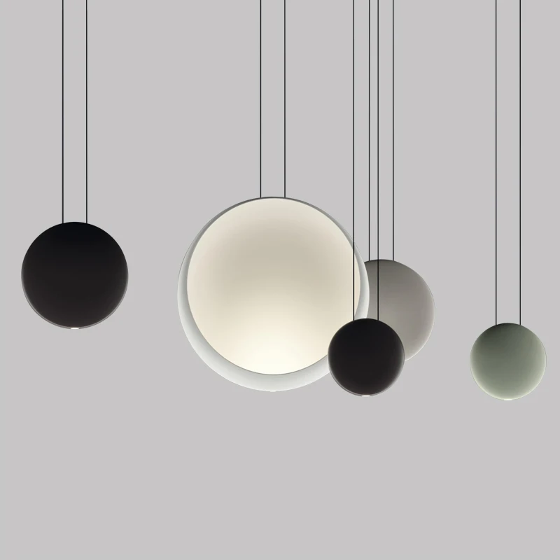 Nordic Bar Led Pendant Light Modern Sofaside Drop  Round Resin Lustre Hanging Lamp Dining Room    Fixtures