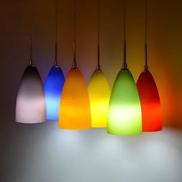 

Multicolour glass dining room pendant light pendant light modern brief led bar single pendant light