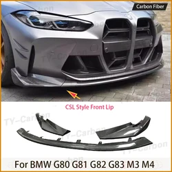 CSL Style Dry Carbon Fiber Front Lip for BMW 3 4 Series G80 G81 M3 G82 G83 M4 2021-2023 Front Bumper Lip Splitter Spoiler FRP