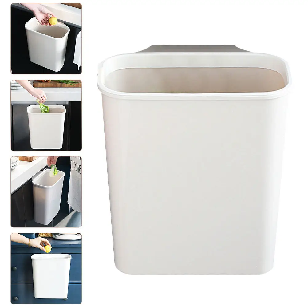 

Plastic Hanging Trash Can for Kitchen Cabinet Space Saving Waste Bin for Home Office Bedroom Garbage Container