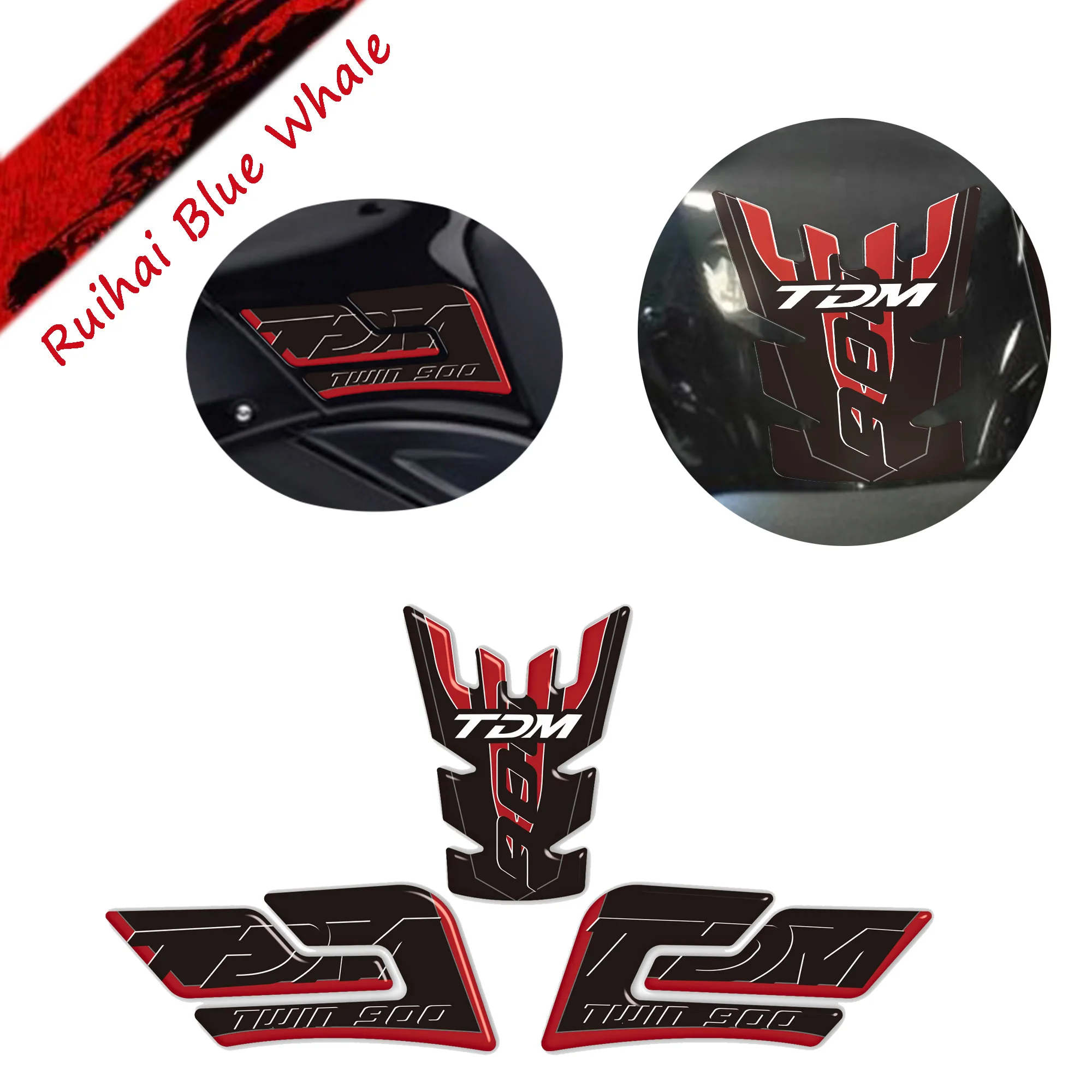 

New Tank Pad Grips Gas Fuel Oil Kit 3D Resin Stickers Decals Tank Side Protections for Motorcycles For Yamaha TDM 900 Sticker