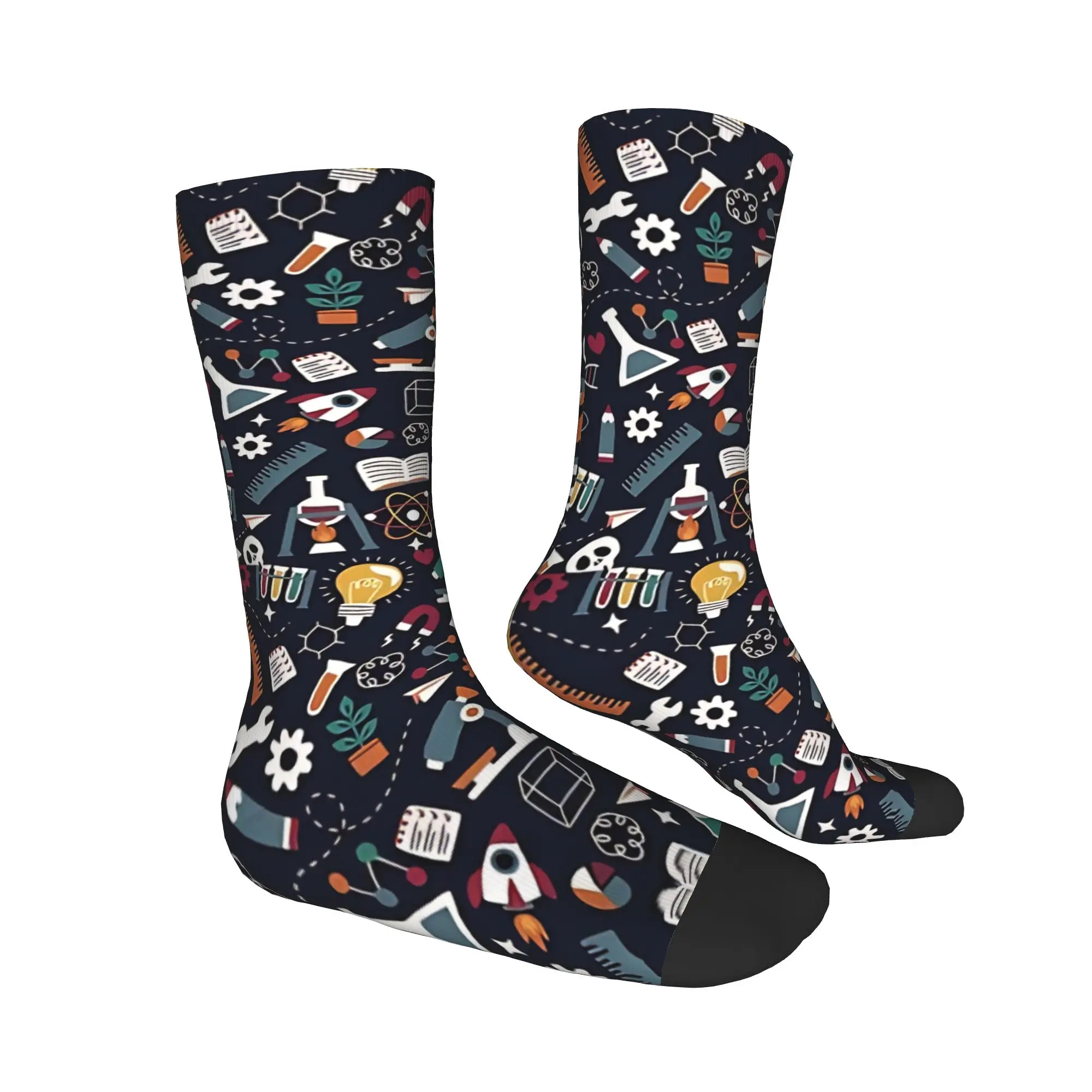 Amazing Science  Socks  Funny Stockings Men Comfortable Running Socks Autumn Design Non-Slip Socks