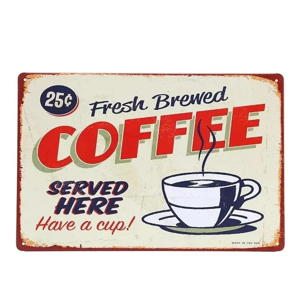 Plaque Metal Signs Drink Coffee Wall Decoration Vintage Art Posters Iron Painting for Man Cave Home Cafe Garden Club Bar