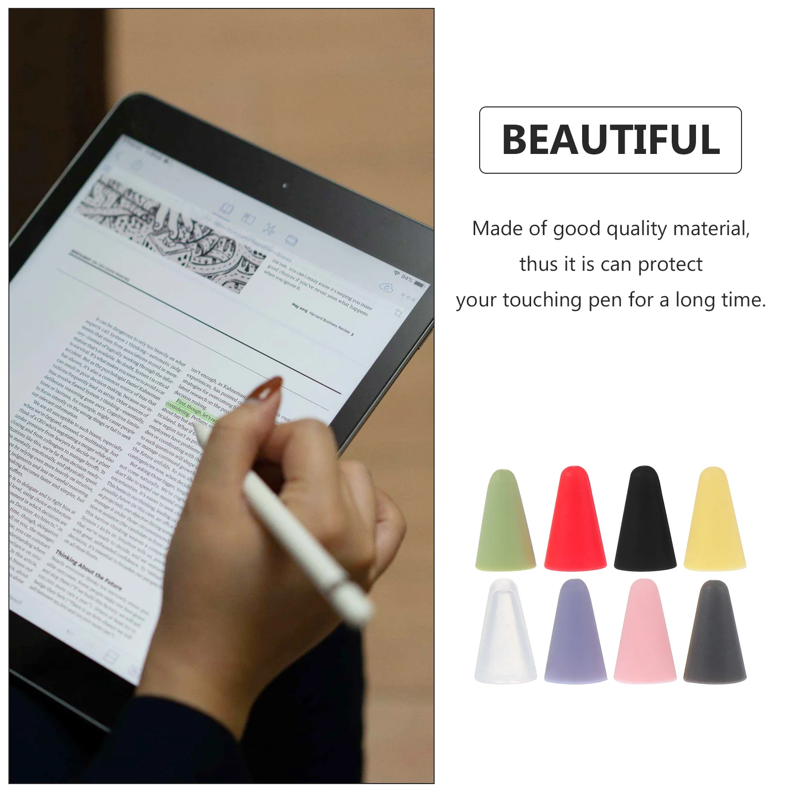 

8 шт. силиконовые наконечники, водонепроницаемые многоразовые гладкие чехлы для карандашей 1 2, колпачки для наконечников ручек с сенсорным экраном, крышка наконечника стилуса