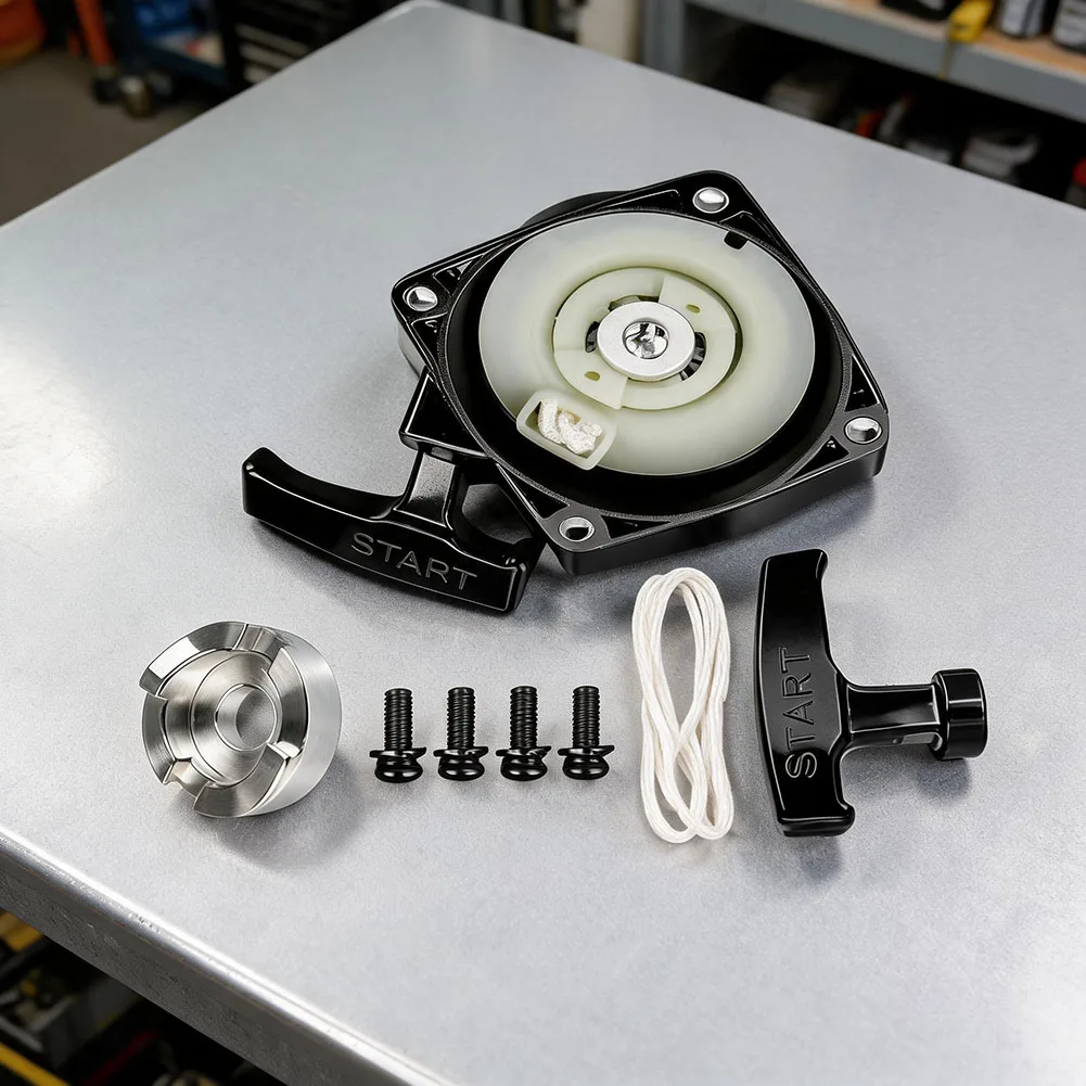 Black Plastic Recoil Starter Assembly With Handle Rope For Redmax 350BF 350BT 150BT Leaf Blower Repair Kit