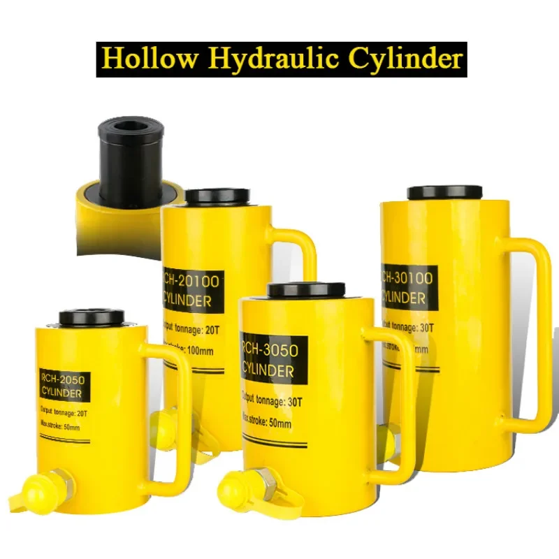 Hollow Silinder Hidrolik RCH-3050 Hydraulic Jack dengan Tonase 30T, Perjalanan Kerja 50Mm