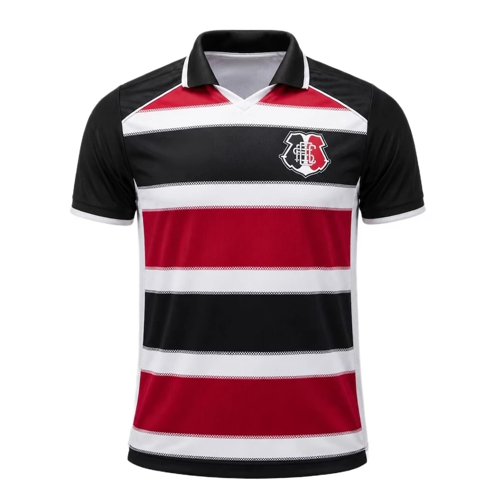 2026/27 Santa Cruz Unisex Polokragen Fußballtrikot, atmungsaktives Mesh-Shirt mit 3D-Druck, schnelltrocknendes Sommer-Sporttrikot für Herren – Detail 6