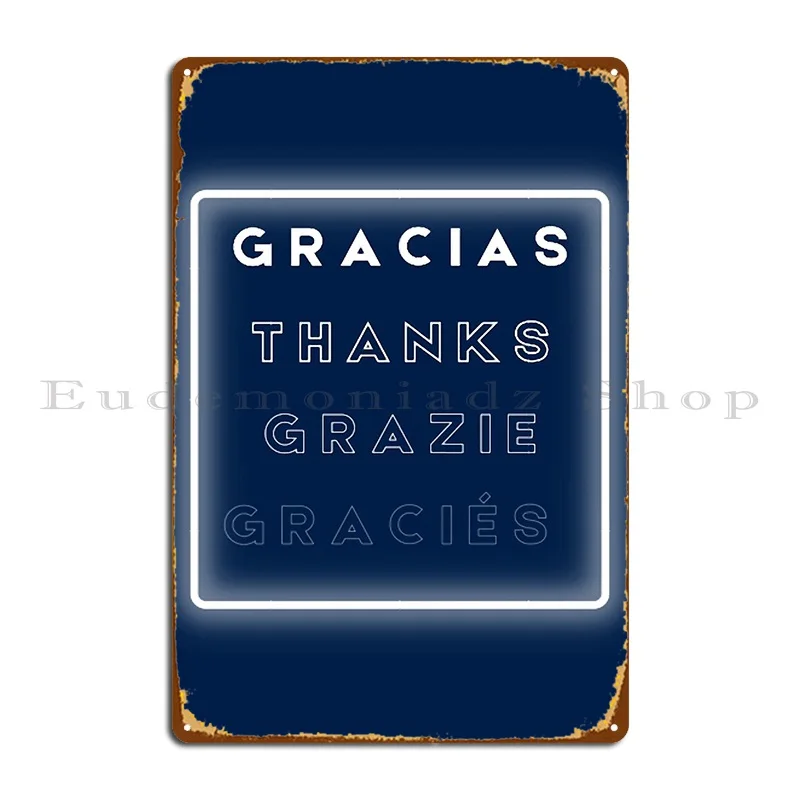 Gracias Metal Plaque Designs Mural Club Bar Garage Club Tin Sign Poster