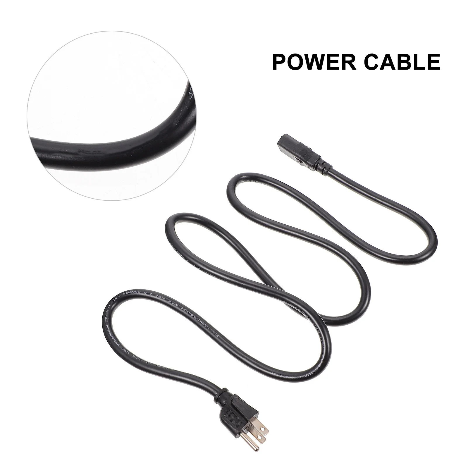 

1Pcs Us Plug 3-Prong Power Cable Replacement Extension Cord for Indoor Computer Display Printer Rice Cooker Power Cable