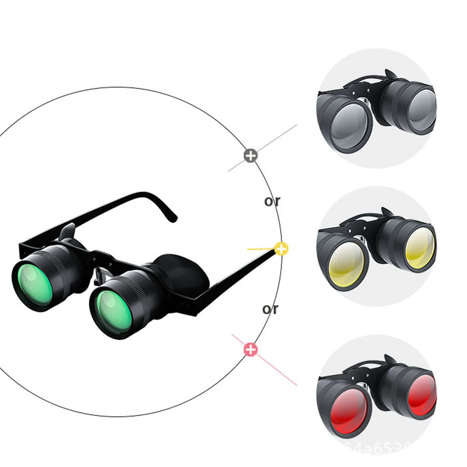 Binocolo occhiali comodo da indossare binocolo da pesca 10X Zoom HD ottico trasparente portatile con lente polarizzata per la pesca