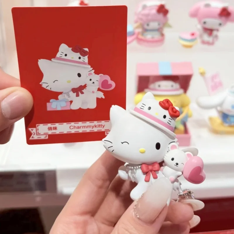 Saniro Character Hello Kitty 50th Anniversary Series Blind Box Pochacco Hangyodon Kuromi Kitty Cute Doll Action Figure Gift Toys