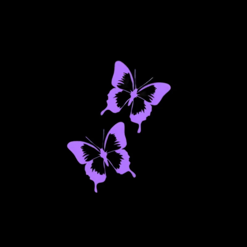 Purple Butterfly Vinyl Sticker Beautiful Cartoon Insect Waterproof Decal for Motorcycle Helmet Car Body