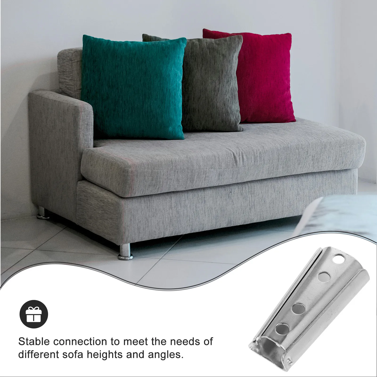 4Pcs Sofa Connectors Conical Sliders Heavy Duty Iron Furniture Hardware for Sofa Backrest Seat Row Connection Stable Load