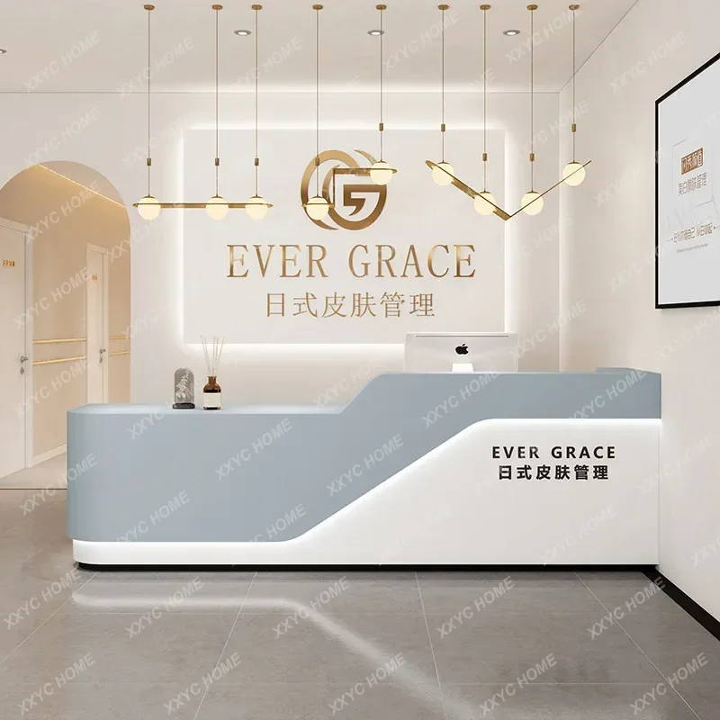Beauty Salon Checkout Page Clothing Store Hair Salon Curved Simple Front Desk