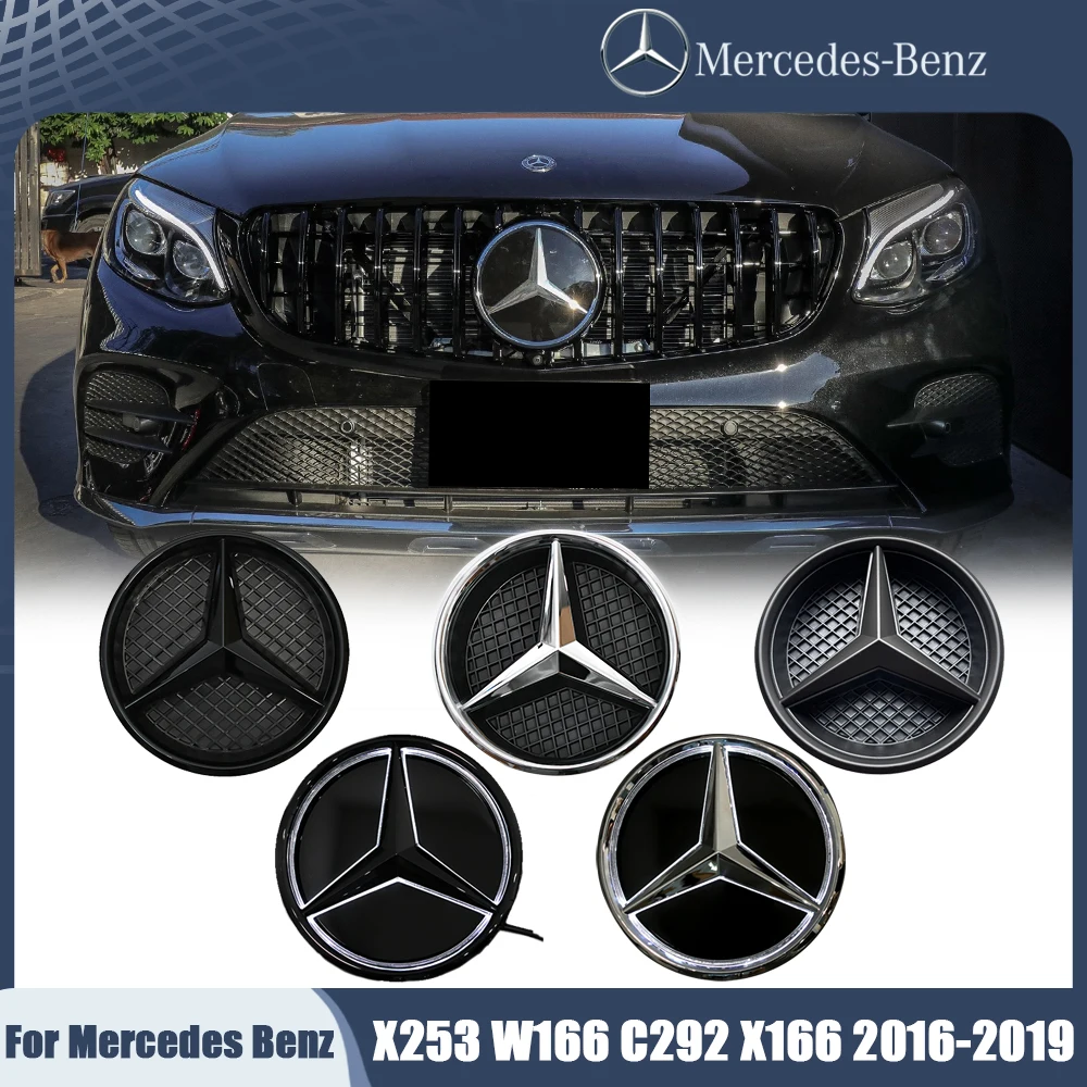 

1 шт. Светодиодная эмблема-звезда для передней решетки автомобиля, белый свет, для Mercedes-Benz X253 W166 C292 X166 2016-19, черный логотип