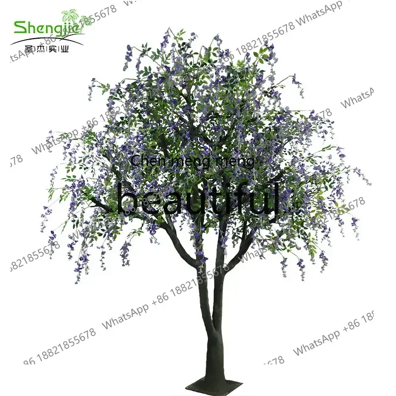 K182 Simulation wisteria flower tree wisteria flower branches, large simulation tree fake branches decorative simulation plants