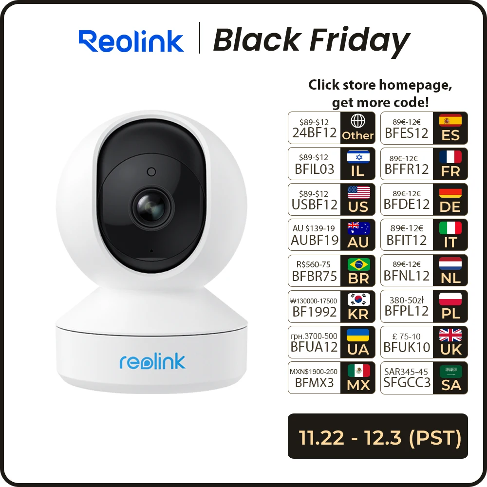 Reolink Indoor IP camera WiFi 3MP Super HD Pan&Tilt 2-Way Audio Motion Detection Smart Home Cam for Baby Nanny E1 Series