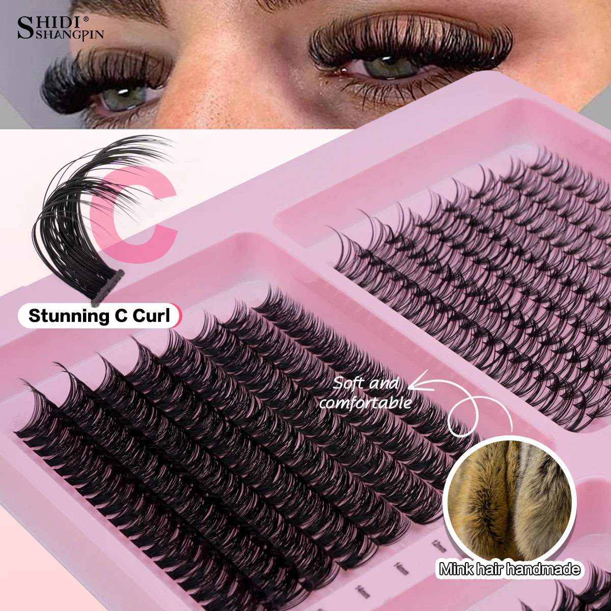 584/565 Bundles Eyelash Extension DIY Individual Lashes Makeup Cilia Fluffy Volume Mink Lashes Thick False Eyelashes Cluster