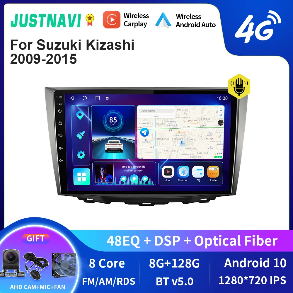 

JUSTNAVI QT10 Android 10.0 Car Radio For Suzuki Kizashi 2009-2015 Car Multimedia Video Player 2din Carplay GPS Navi