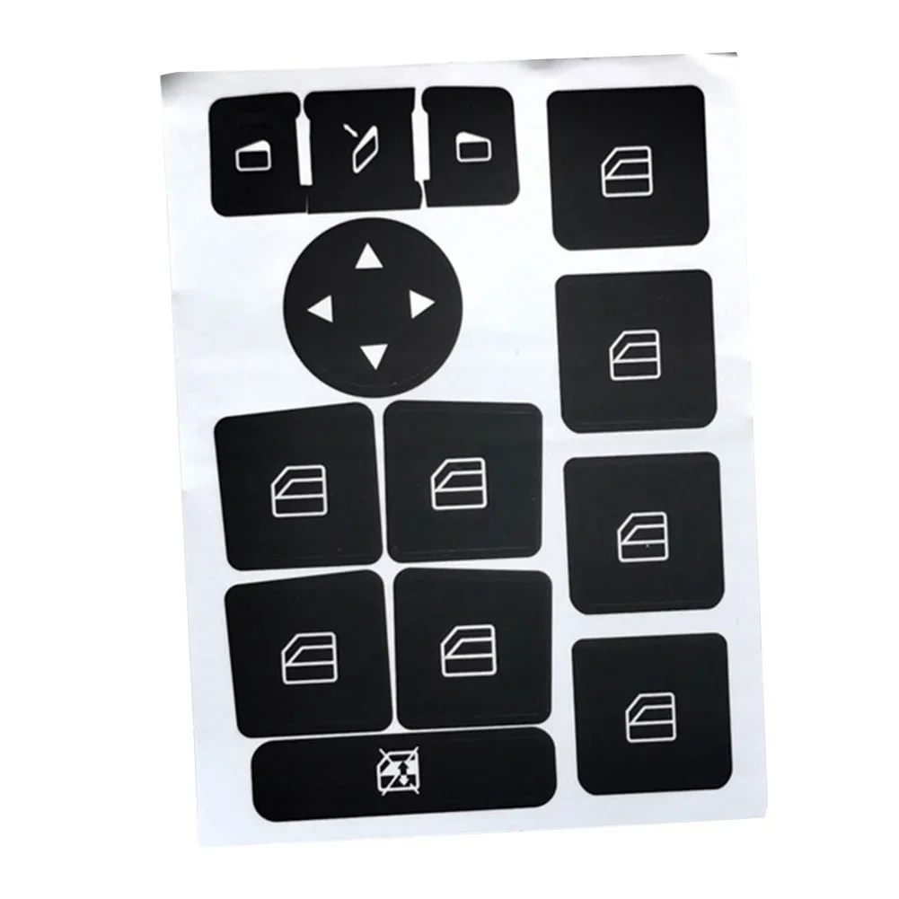 Button Repair Decal Sticker Decal Automotive Interior Sticker Repair Sticker Set Black Overlay With White Lettering