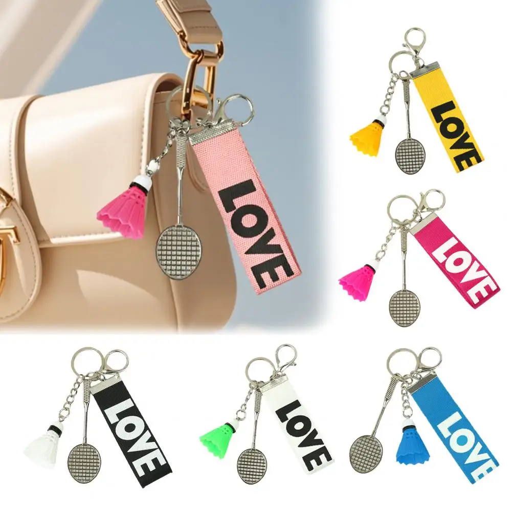 Mini Badminton Keychain Badminton Racket Backpack Accessory Sports Keyring Gifts for Badminton Lover Players