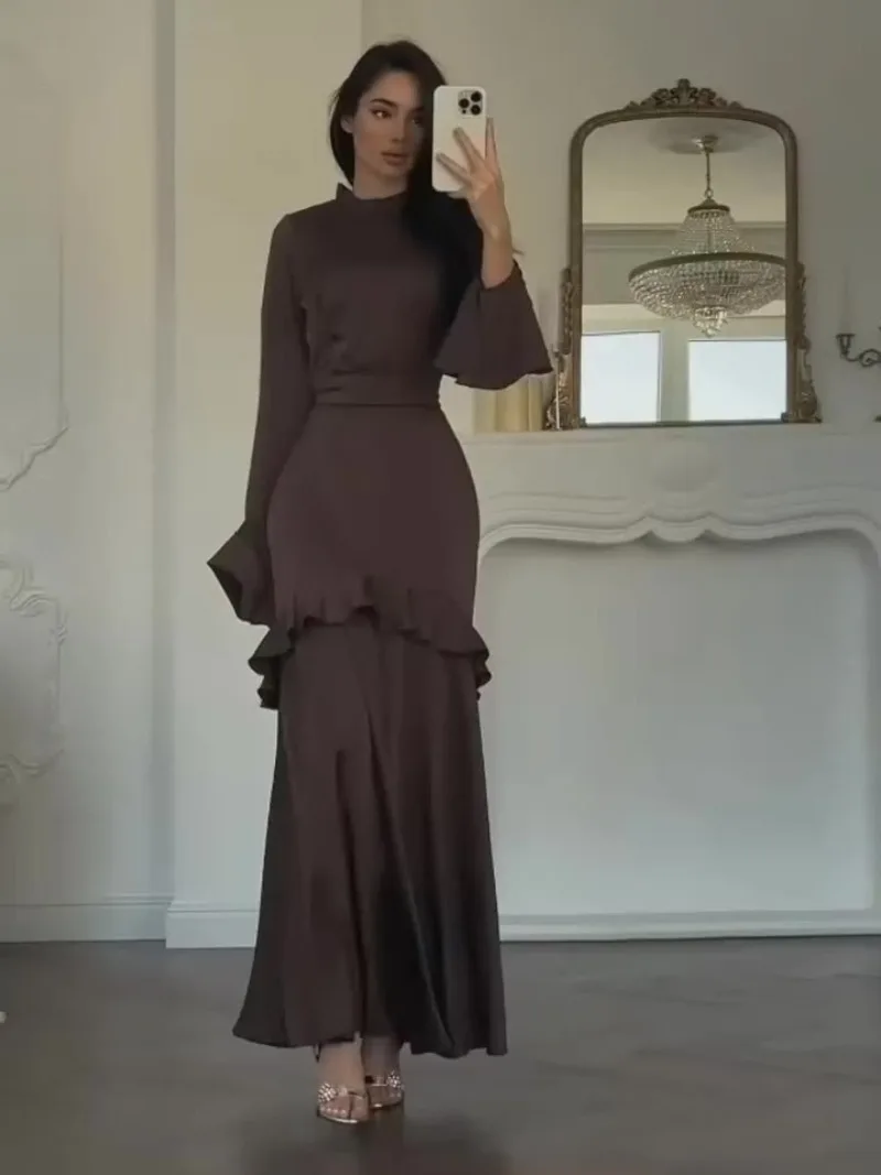 

Ид женское платье с рюшами Дубай Абая мусульманские вечерние платья Джалабия арабский длинный халат Марокко Дубай кафтан Рамадан Vestidos Largos