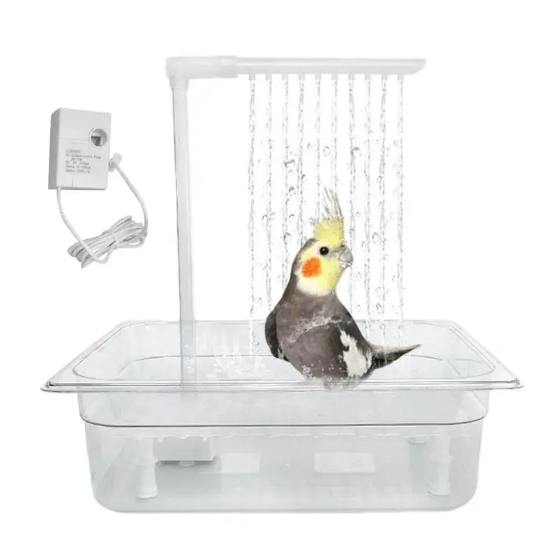 Bird automatic Bathing Tub Small Parrot Bowls Multipurpose Small Bathtub Bowl Cage USB Bird Shower Fountain For Parakeets
