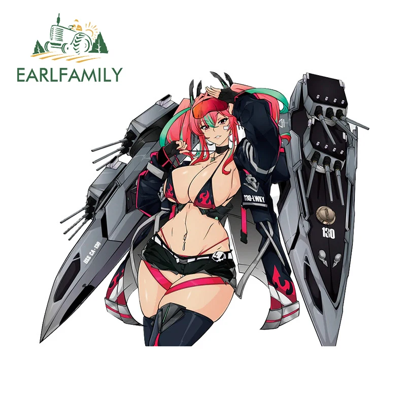 EARLFAMILY 13cm x 11.1cm for Azur Lane USS Bremerton Car Stickers Scratch-Proof Anime Decals Personality Cute Vinyl Car Wrap