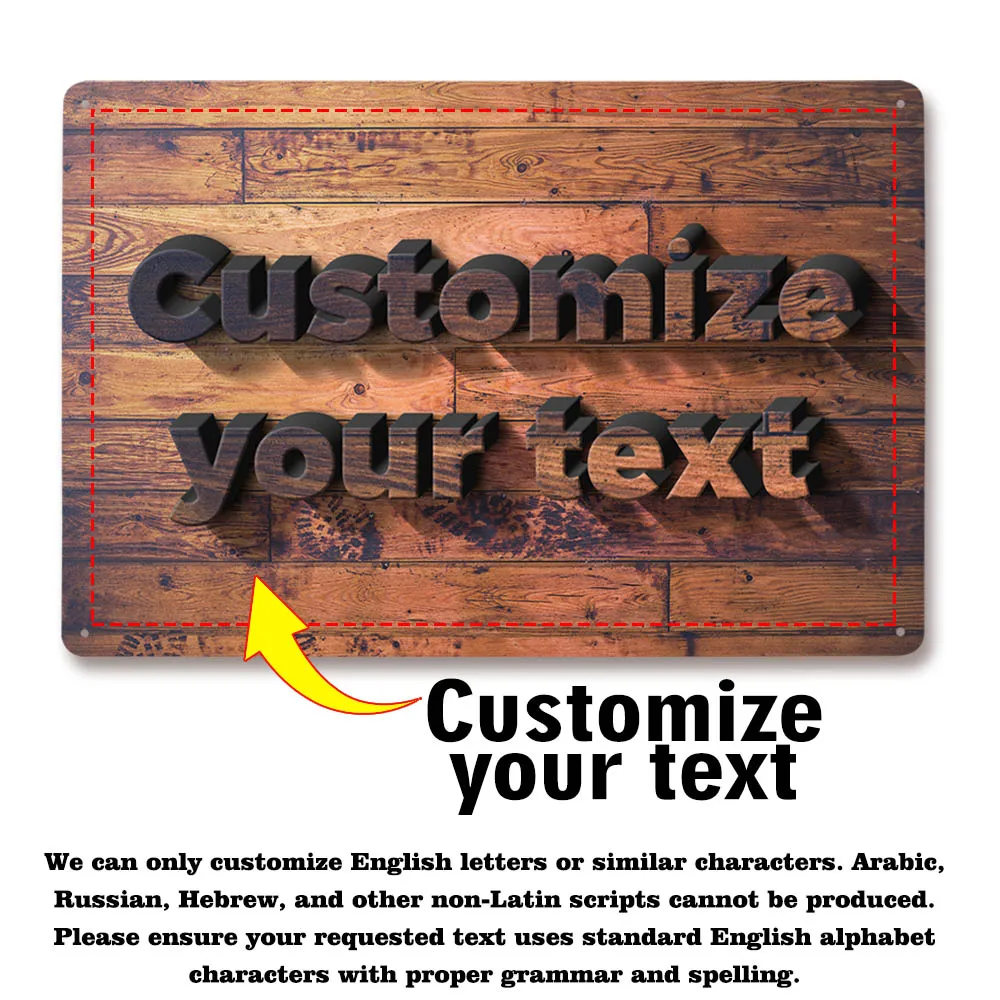 

Custom Faux 3D Metal Plaque Personalized Quote Name Sign Office Decor Latin Alphabet Only