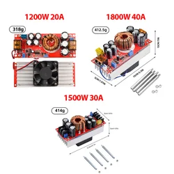 1800W 40A DC-DC Boost Converter Step Up Power Supply Module 10-60V to 12-90V Adjustable Voltage Converter 1500W 30A 1200W 20A