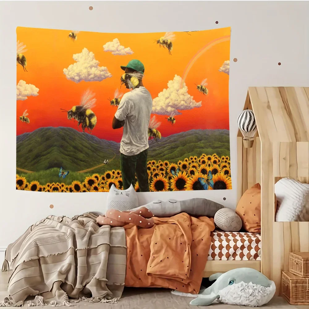 Tyler The Creator Flower Boy Tapestry Wall Hanging Tapestry Art Deco Blanket Curtain Hanging at Home Bedroom Living Room Decor