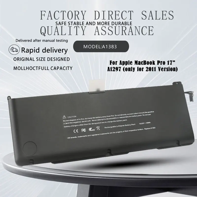 Dxt-bateria do Portátil para Apple Macbook Pro A1383 17 em A1297 2011 Versão Versão 0207149-a10 Mc725ll a Md311ll a Mb604l Novo