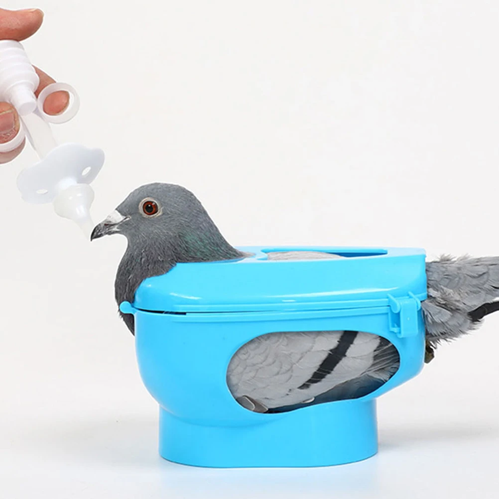 

2pcs Pigeon Fixing Holder Durable Plastic Cage Accessories Blue Color For Injection Feeding Collar Long Lasting Reusable