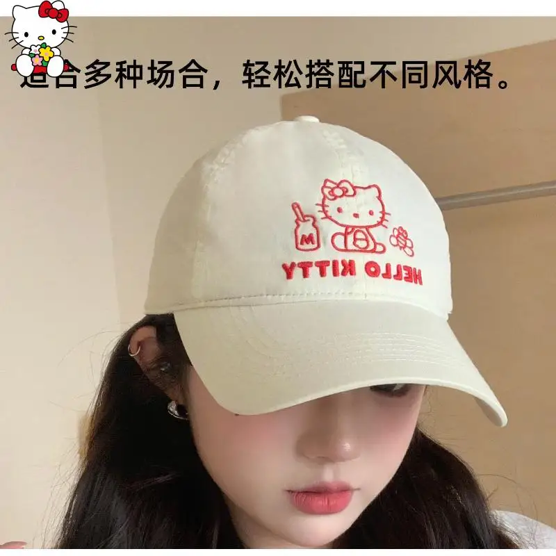 

Летняя дневная солнцезащитная шляпа, бейсболка с вышивкой, два тысячи и двадцать пять новых мультфильмов, милая солнцезащитная шляпа Sanrios Hello Kittys