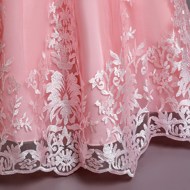 Girl Summer Lace Princess Dress Children Floral Gown Bow Dresses For Girls Clothing Kids Birthday Party Tutu Custome Vestidos