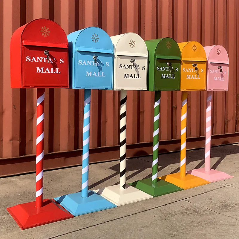 Outdoor Area Mailboxes British Style Garden Decoration Props Metal Mailbox