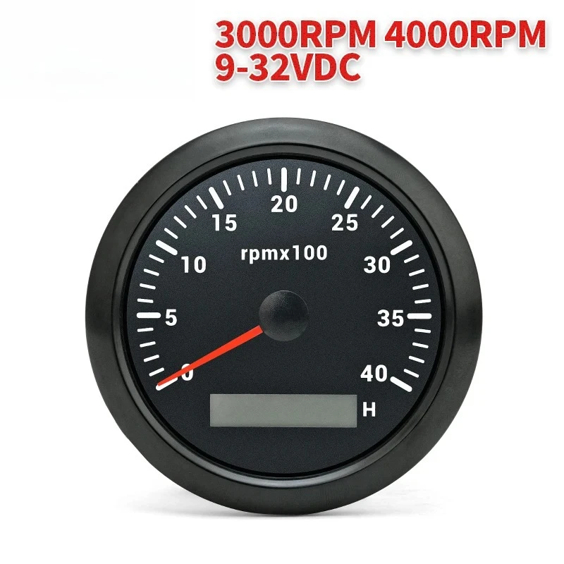 Sensor tacômetro para motor diesel, 85mm, medidor rpm, contador rev, 300orpm, 4000rpm, com luz de fundo digital opcional, 0-32v