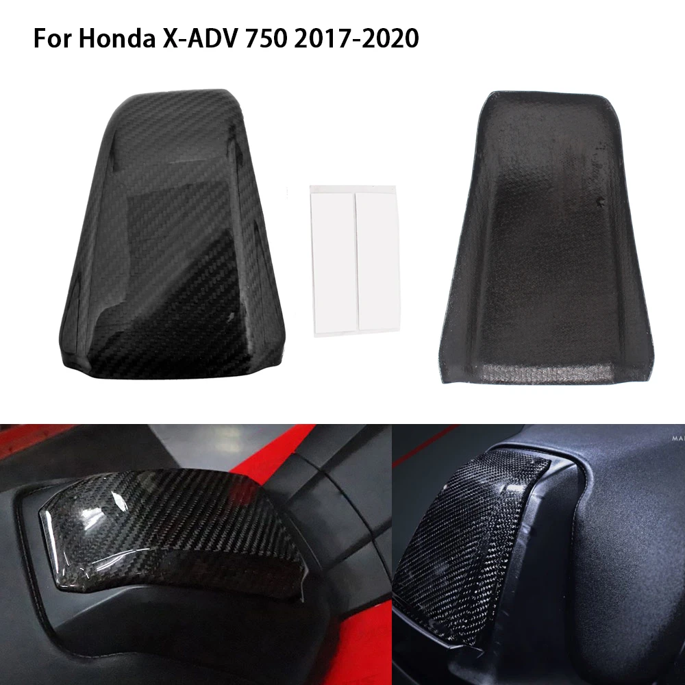 Motorcycle Accessory Black Carbon Fiber Front Fuel Tank Lid Cover Fits For Honda X-ADV 750 XADV750 DA DCT 2017 2018 2019 2020