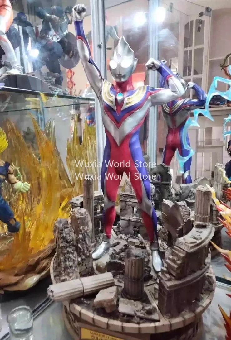 재고 있음 67cm 높이 울트라맨 티가 애니메이션 피규어 컬렉션 모델 라이트업 데스크탑 장식품 어린이를 위한 최고의 선물