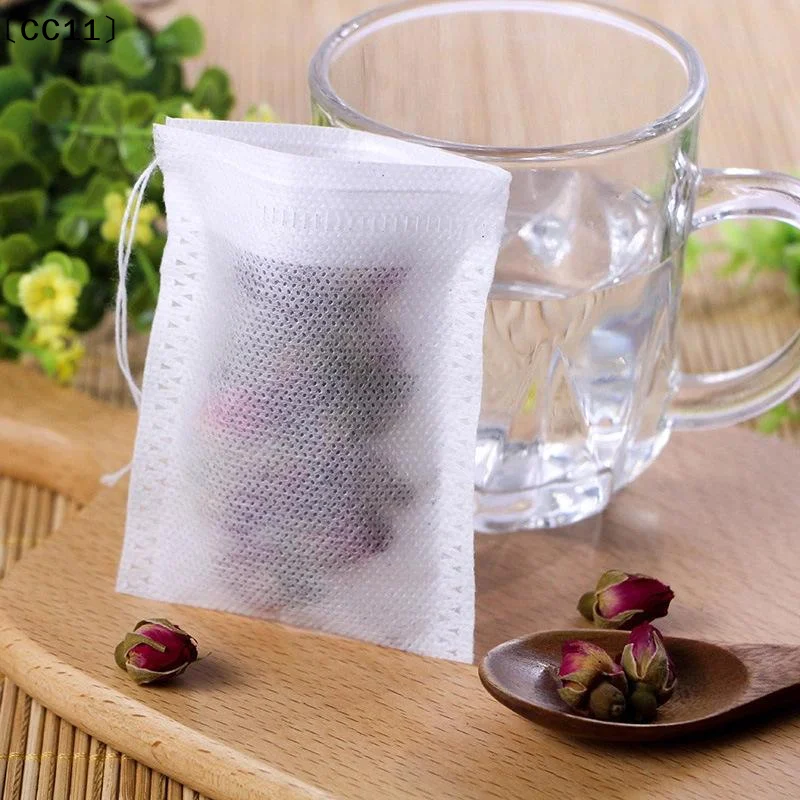 100 PCS Food Grade Nonwoven Drawstring Tea Filter Bags Leak Proof No Residue For Loose Leaf Tea Brewing Spice Infusion〔CC11〕