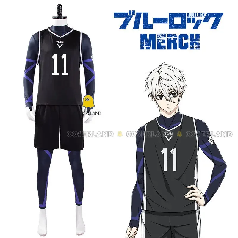 アニメブルーロック ナギ・セイシロウ・ミカゲ・レオ コスプレ衣装 ウィッグ サッカーユニフォーム チームV スポーツウェア イサギ・ヨウイチ バチラ・メグル メンズ