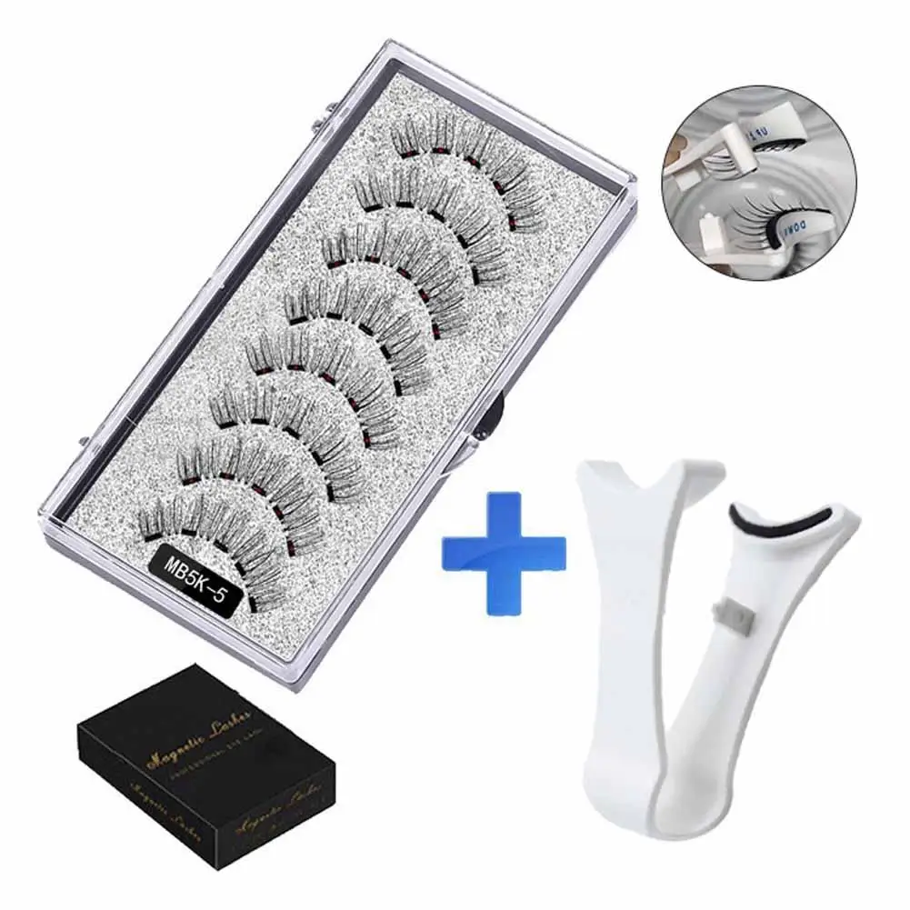 3D Natural Magnetic Eyelashes With 5 Magnetic Lashes Shipping Box Eyelashes Reusable Handmade False Eyelashes Lash Supplies 2026