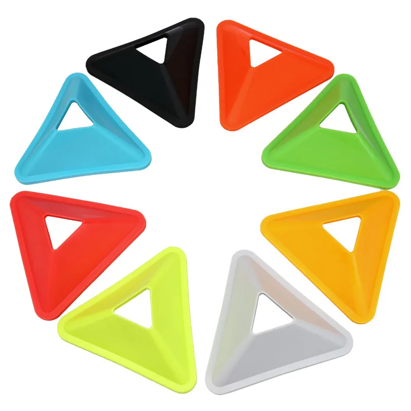 

10Pcs Random Color Soccer Training Cones Triangle Football Agility Discs Practice Field Marking Portable Equipment for Kid Adult