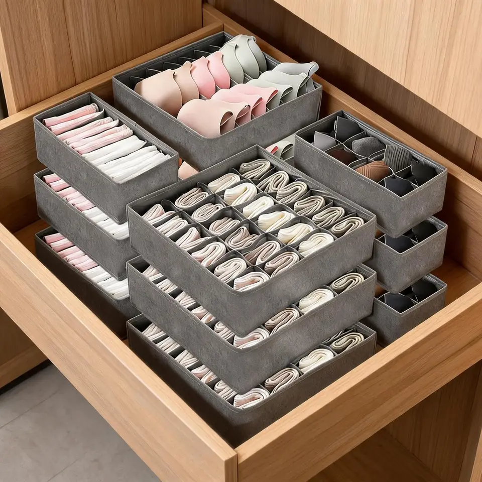 Space Saving Underwear Drawer Organizer Set