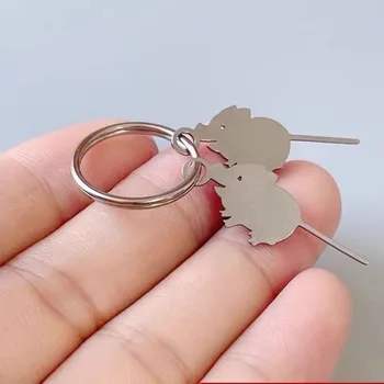 돼지 모양 스테인리스 스틸 바늘 심 카드 트레이 제거 이젝터 핀, 휴대폰 디지털 제품 범용 골무, 세트당 2 개