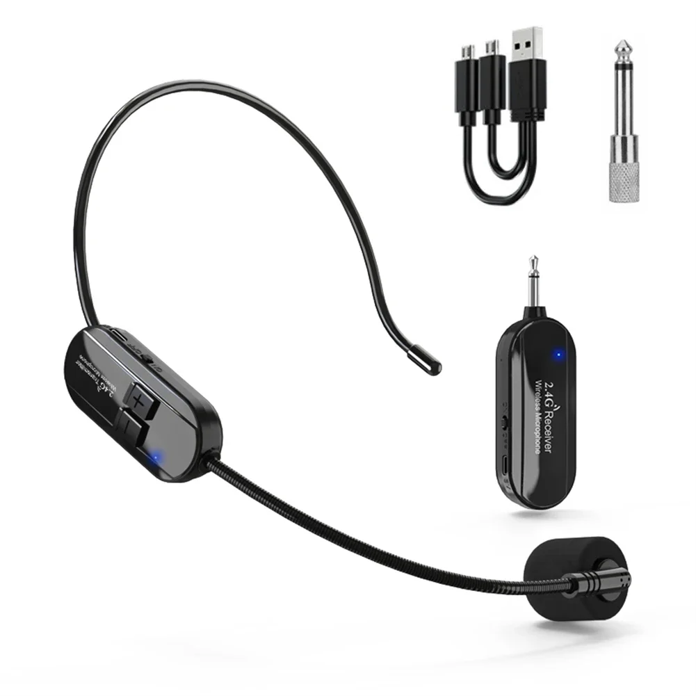 2 IN 1 50M Range Handheld 2.4G Wireless Microphone Headset Mic Professional Head-Wear Mic For Speaker Voice Teaching Yoga