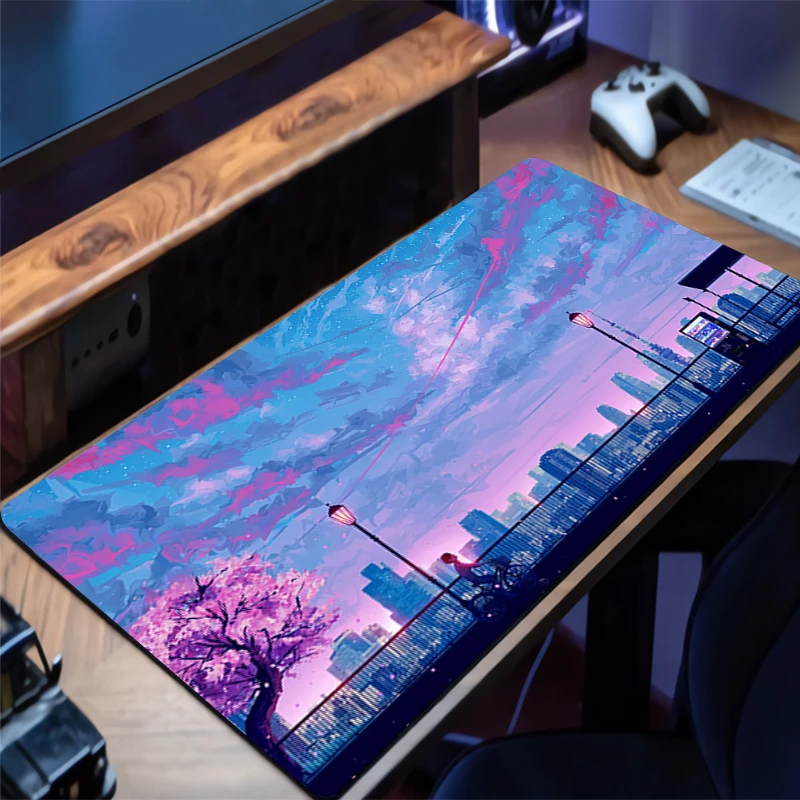 Large Mouse Pad Sunset Glow Anime Gamer Keyboard Mousepad Pc Computer Desk Mat Gaming Pad Mouse Mats For CS GO LOL 900x400