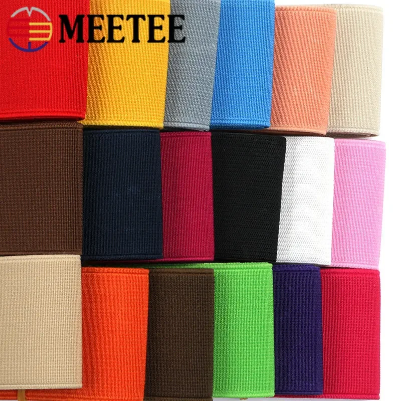 3Meters 25/30/40/50mm Colored Elastic Band Pants Waistband Stretch Webbing Underwear Rubber Bands DIY Clothes Sewing Accessories