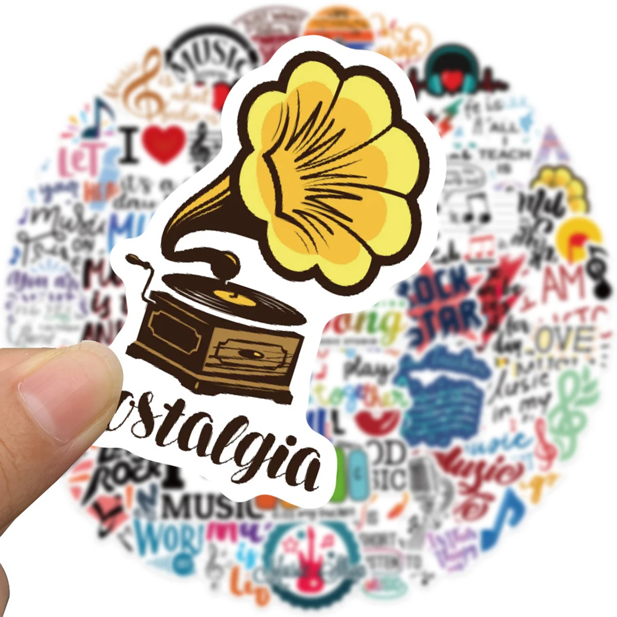 50 Music-Themed Stickers, Amer - Musical Instrument Quotes recension och pris