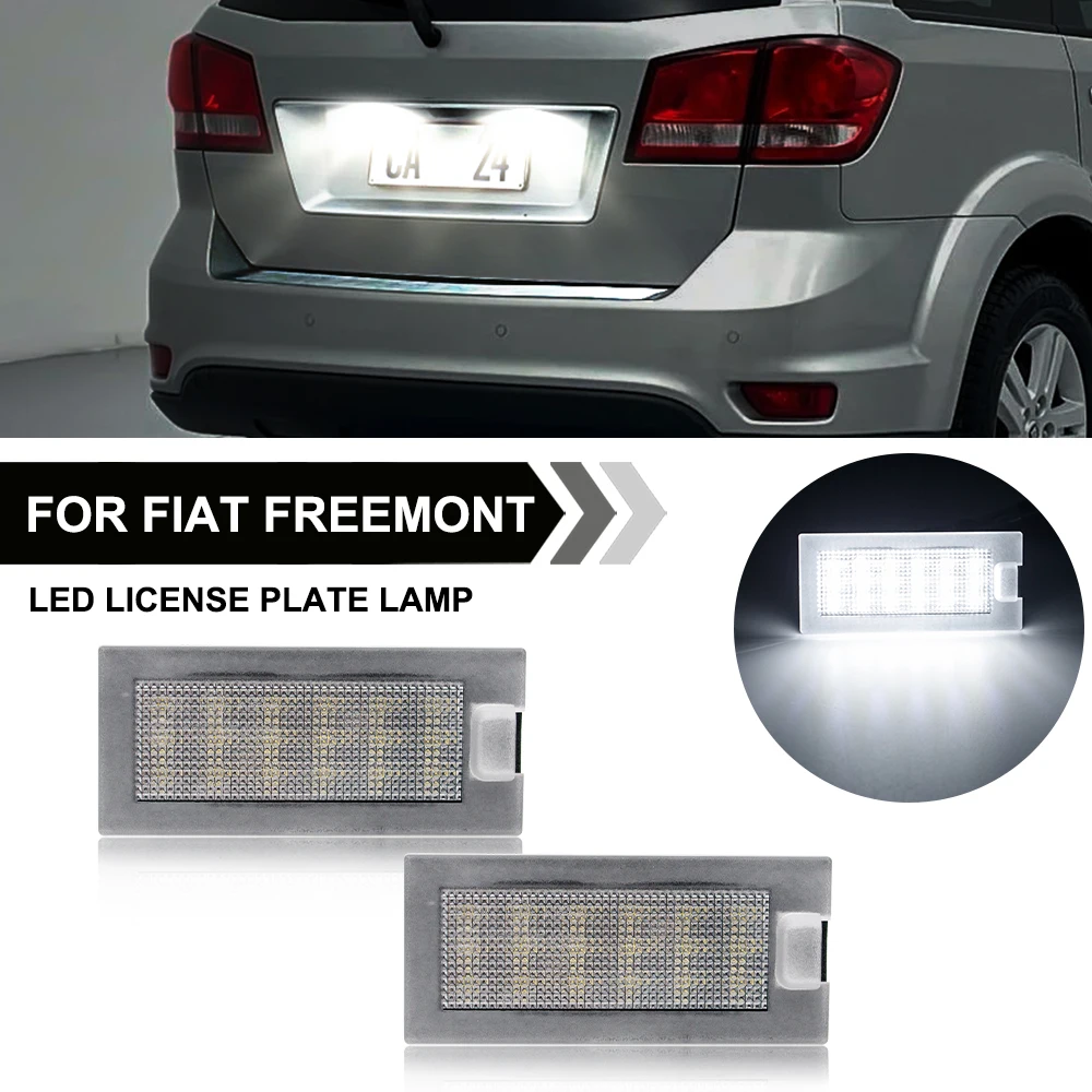 LED Lamps For Fiat Freemont 2011 2012 2013 2014 2015 License Plate Lights 2PCS Number Plate Lamp For Dodge Journey